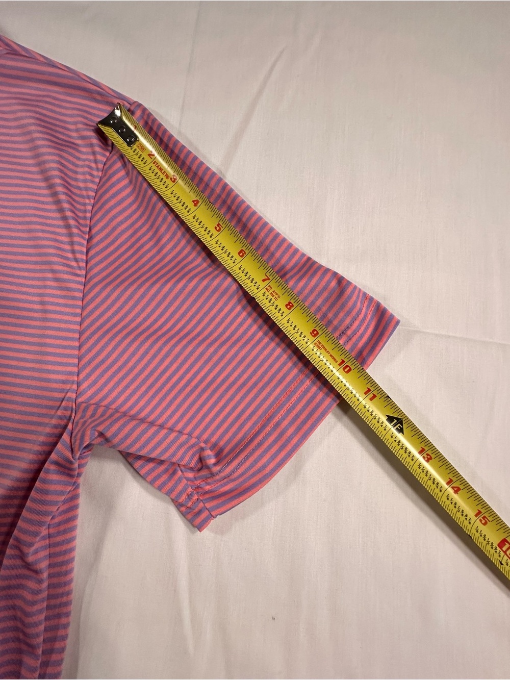 Zoom Pink Striped Men's Polo - Picture 9 of 10